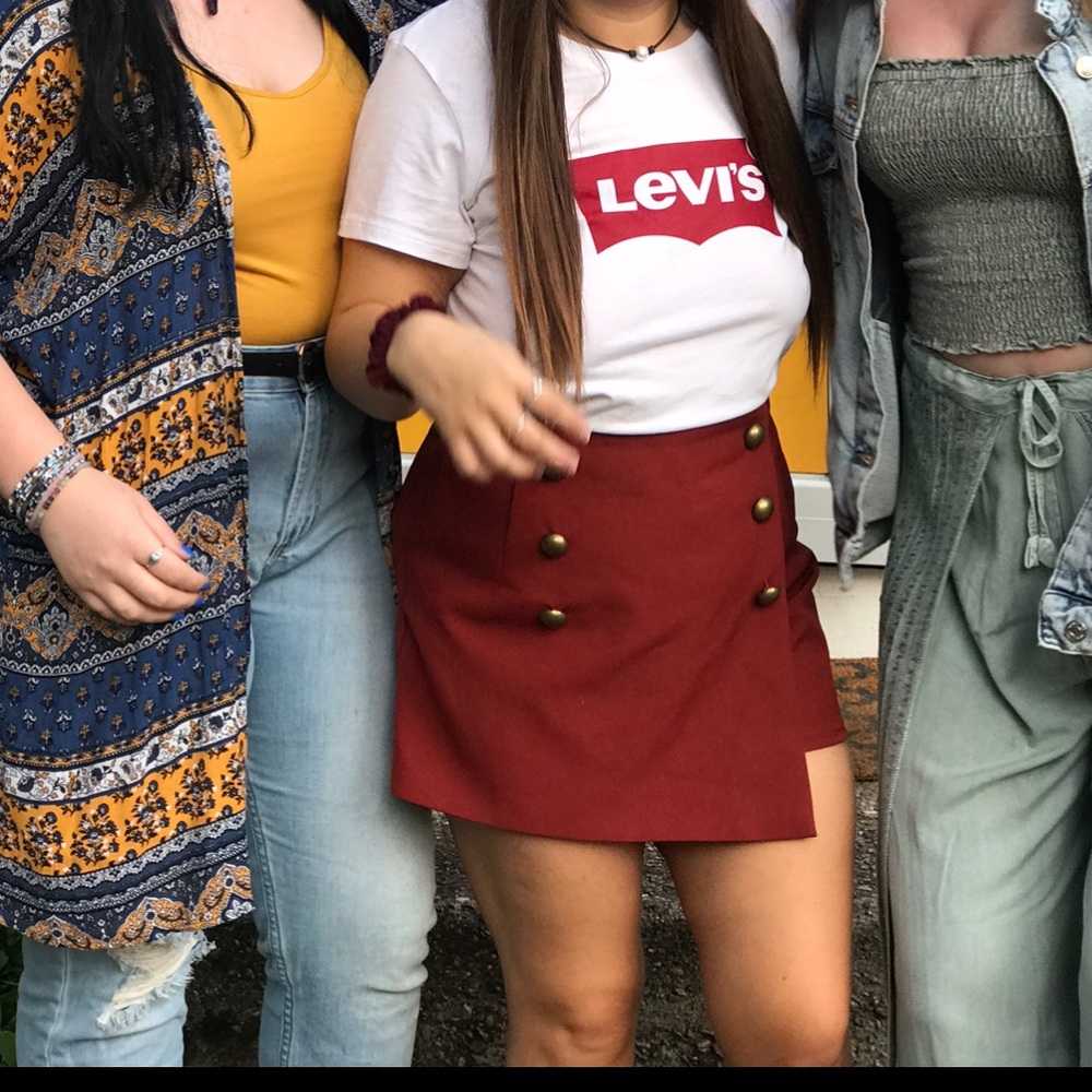 Forever 21 Red High Waisted Sailor Skort